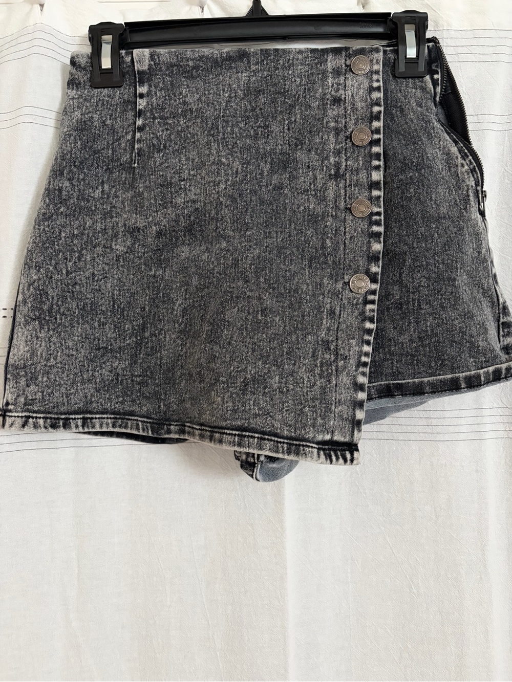 Dry Goods Wash Black Denim Button Skort